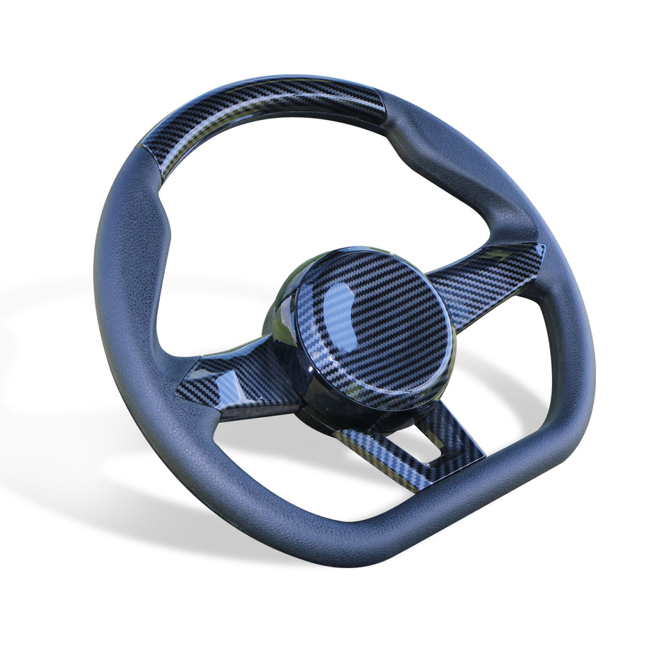 Steering Wheel Black Poly Carbon Texture [4 & 6 Seater] image 0