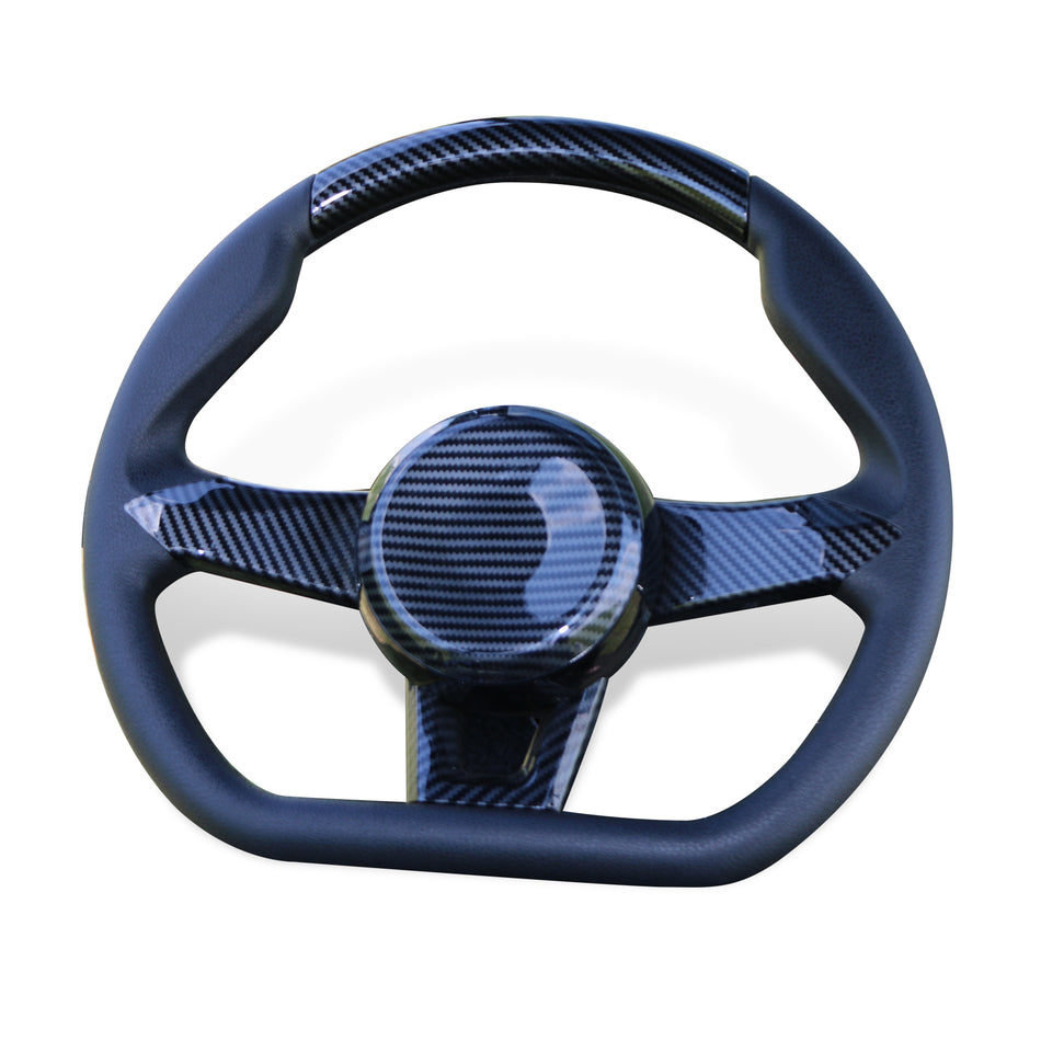 Steering Wheel Black Poly Carbon Texture [4 & 6 Seater] image 1